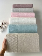 90x150 MYSOFT ZİKZAK BANYO HAVLUSU
